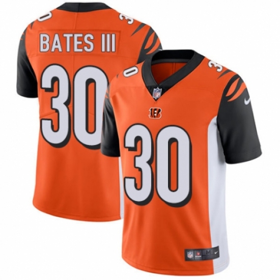 Men's Nike Cincinnati Bengals 30 Jessie Bates III Orange Alternate Vapor Untouchable Limited Player NFL Jersey