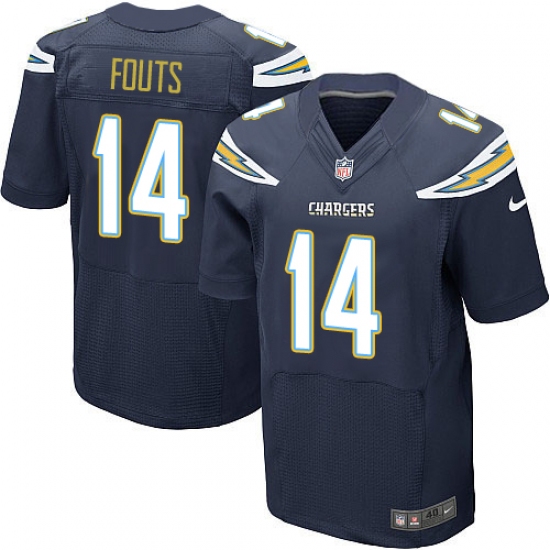 Men's Nike Los Angeles Chargers 14 Dan Fouts Elite Navy Blue Team Color NFL Jersey