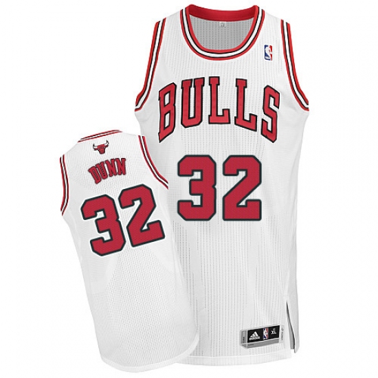 Men's Adidas Chicago Bulls 32 Kris Dunn Authentic White Home NBA Jersey