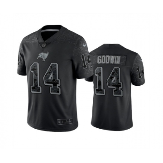 Men's Tampa Bay Buccaneers 14 Chris Godwin Black Reflective Limited Stitched Jersey