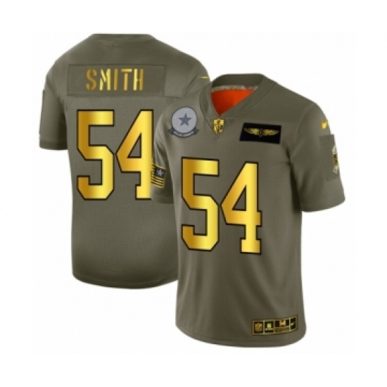 Men's Dallas Cowboys 54 Jaylon Smith Limited Olive Gold 2019 Salute to Service Football Jersey