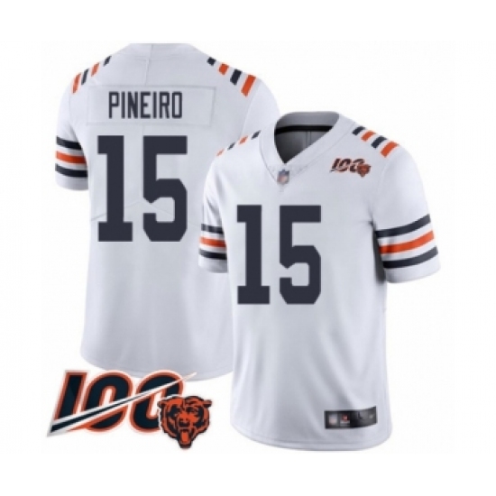 Youth Chicago Bears 15 Eddy Pineiro White 100th Season Limited Football Jersey