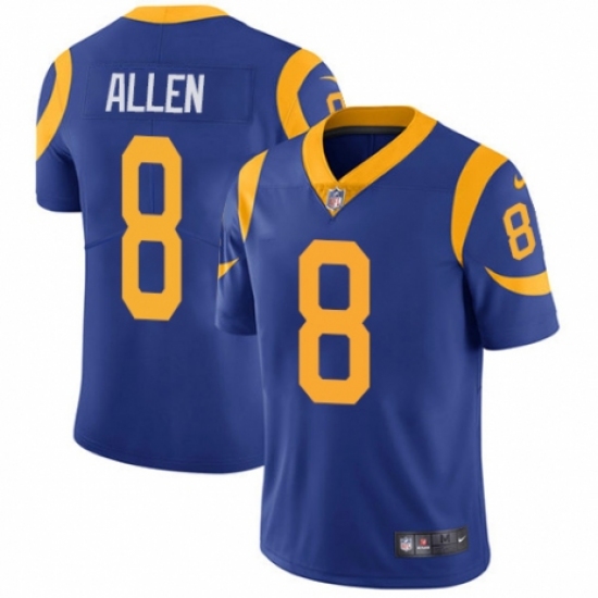 Youth Nike Los Angeles Rams 8 Brandon Allen Royal Blue Alternate Vapor Untouchable Limited Player NFL Jersey