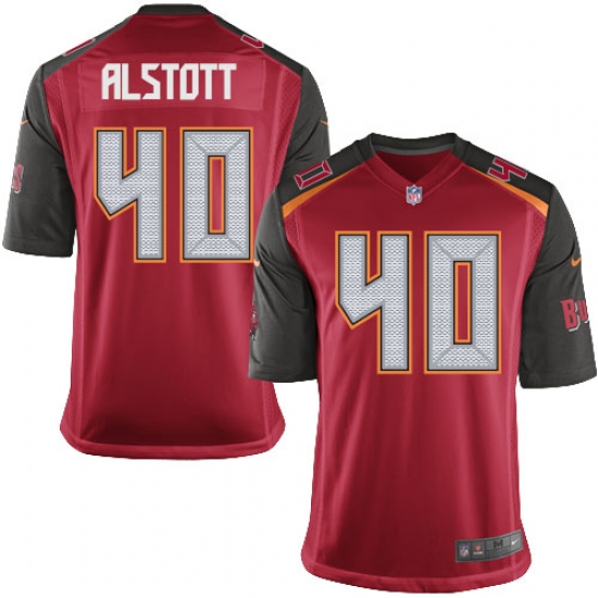 Men's Nike Tampa Bay Buccaneers 40 Mike Alstott Game Red Team Color NFL Jersey