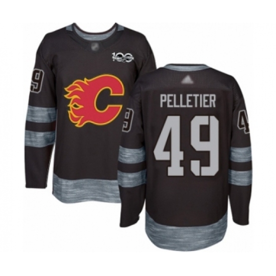 Men's Calgary Flames 49 Jakob Pelletier Authentic Black 1917-2017 100th Anniversary Hockey Jersey