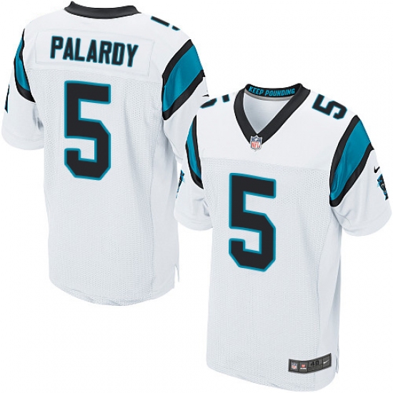 Men's Nike Carolina Panthers 5 Michael Palardy Elite White NFL Jersey