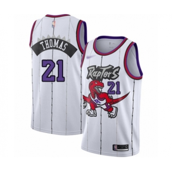 Youth Toronto Raptors 21 Matt Thomas Swingman White Hardwood Classics Basketball Jersey