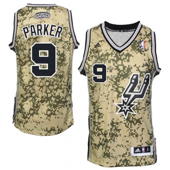 Men's Adidas San Antonio Spurs 9 Tony Parker Authentic Camo NBA Jersey