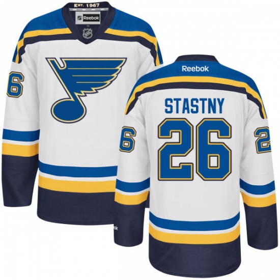 Women's Reebok St. Louis Blues 26 Paul Stastny Authentic White Away NHL Jersey