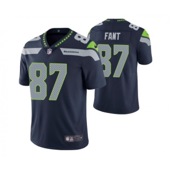 Men's Seattle Seahawks 87 Noah Fant Navy Vapor Untouchable Limited Stitched Jersey