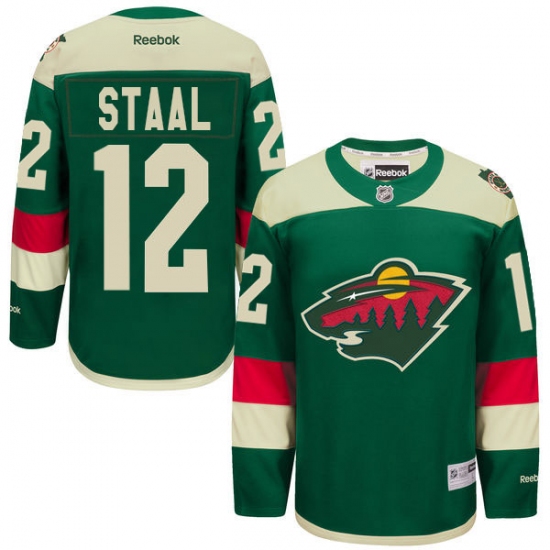 Men's Reebok Minnesota Wild 12 Eric Staal Premier Green 2016 Stadium Series NHL Jersey