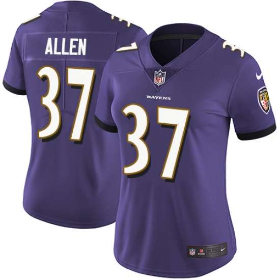 Women's Nike Baltimore Ravens 37 Javorius Allen Purple Team Color Vapor Untouchable Limited Player NFL Jersey