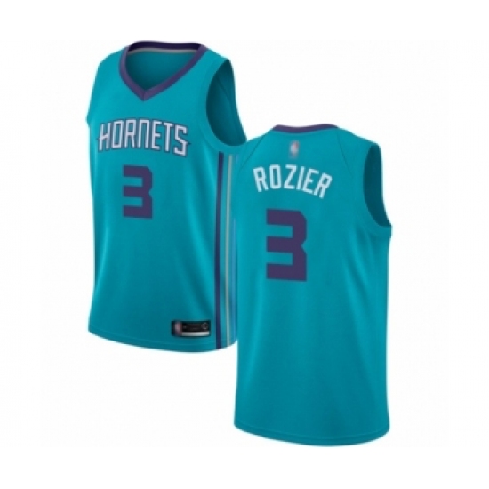 Men's Jordan Charlotte Hornets 3 Terry Rozier Authentic Teal Basketball Jersey - Icon Edition