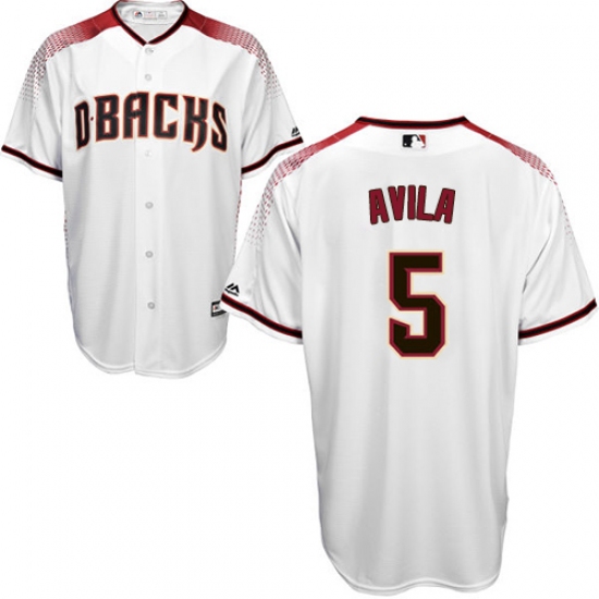 Men's Majestic Arizona Diamondbacks 5 Alex Avila Authentic White Home Cool Base MLB Jersey