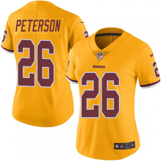 Women's Nike Washington Redskins 26 Adrian Peterson Limited Gold Rush Vapor Untouchable NFL Jersey