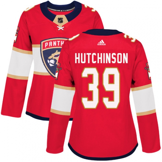 Women's Adidas Florida Panthers 39 Michael Hutchinson Premier Red Home NHL Jersey