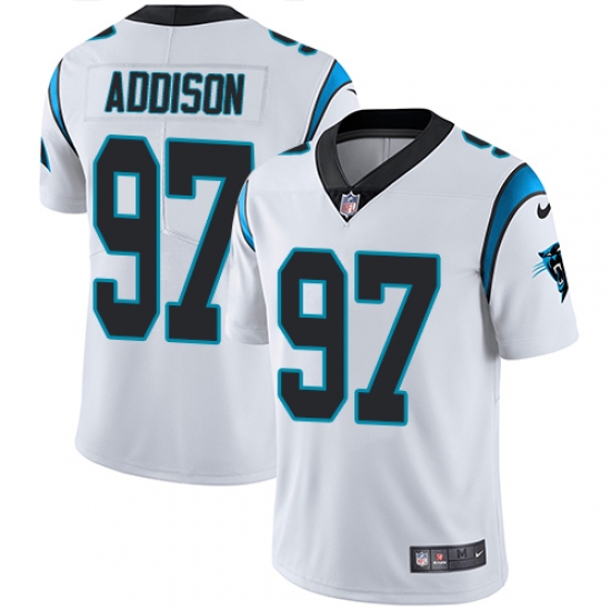 Men's Nike Carolina Panthers 97 Mario Addison White Vapor Untouchable Limited Player NFL Jersey