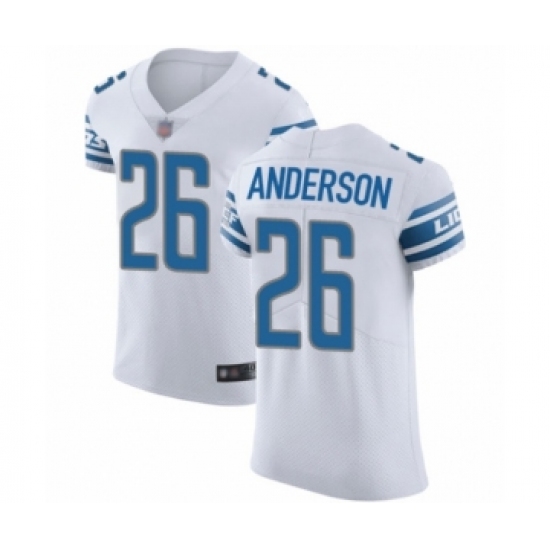 Men's Detroit Lions 26 C.J. Anderson White Vapor Untouchable Elite Player Football Jersey