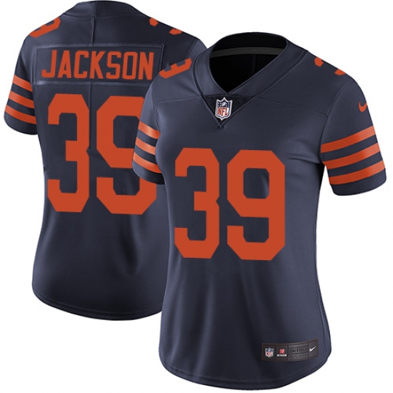 Women's Nike Chicago Bears 39 Eddie Jackson Navy Blue Alternate Vapor Untouchable Limited Player NFL Jersey