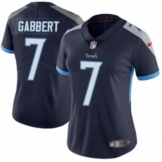 Women's Nike Tennessee Titans 7 Blaine Gabbert Navy Blue Team Color Vapor Untouchable Elite Player NFL Jersey