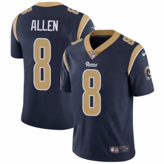 Men's Nike Los Angeles Rams 8 Brandon Allen Navy Blue Team Color Vapor Untouchable Limited Player NFL Jersey