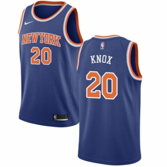 Youth Nike New York Knicks 20 Kevin Knox Swingman Royal Blue NBA Jersey - Icon Edition