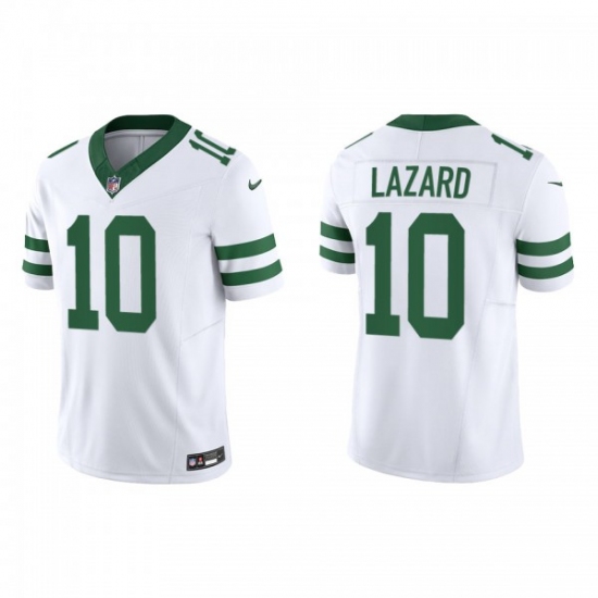 Men's Nike New York Jets 10 Allen Lazard White 2023 F.U.S.E. Vapor Limited Throwback Stitched Football Jersey