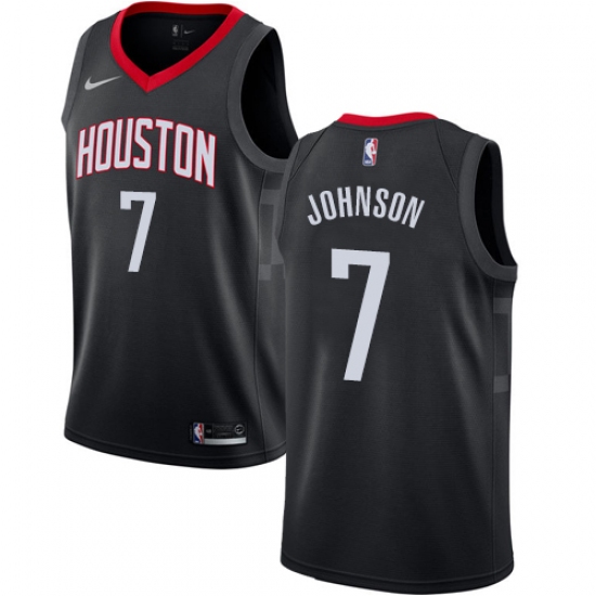 Men's Nike Houston Rockets 7 Joe Johnson Swingman Black NBA Jersey Statement Edition