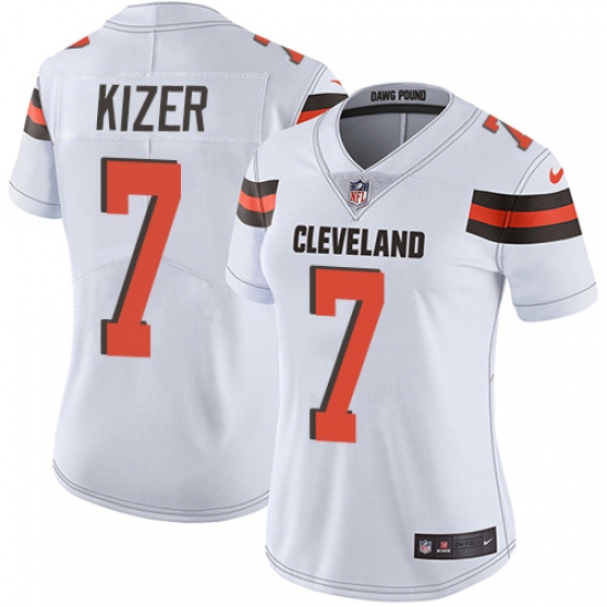 Women's Nike Cleveland Browns 7 DeShone Kizer White Vapor Untouchable Limited Player NFL Jersey