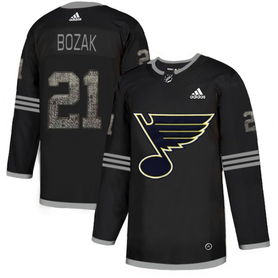 Men's Adidas St. Louis Blues 21 Tyler Bozak Black Authentic Classic Stitched NHL Jersey