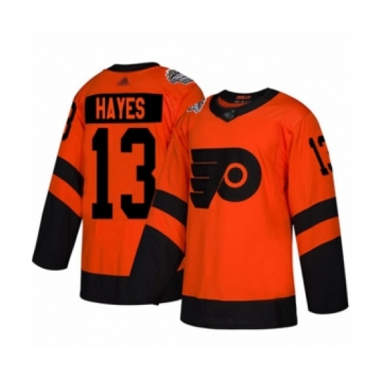 Women's Philadelphia Flyers 13 Kevin Hayes Authentic Orange 2019 Stadium Series Hockey Jersey