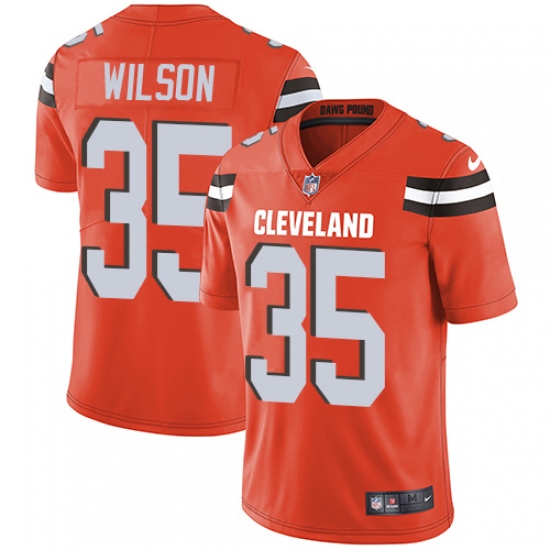 Youth Nike Cleveland Browns 35 Howard Wilson Orange Alternate Vapor Untouchable Limited Player NFL Jersey