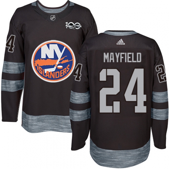 Men's Adidas New York Islanders 24 Scott Mayfield Authentic Black 1917-2017 100th Anniversary NHL Jersey