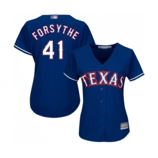 Women's Texas Rangers 41 Logan Forsythe Authentic Royal Blue Alternate 2 Cool Base Baseball Jersey