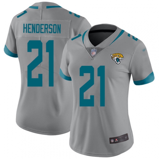 Women's Jacksonville Jaguars 21 C.J. Henderson Silver Stitched Limited Inverted Legend Jersey