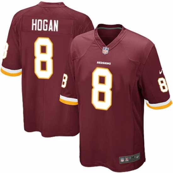 Men's Nike Washington Redskins 8 Kevin Hogan Game Burgundy Red Team Color NFL Jersey