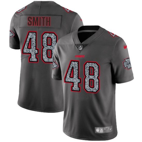 Men's Nike Kansas City Chiefs 48 Terrance Smith Gray Static Vapor Untouchable Limited NFL Jersey