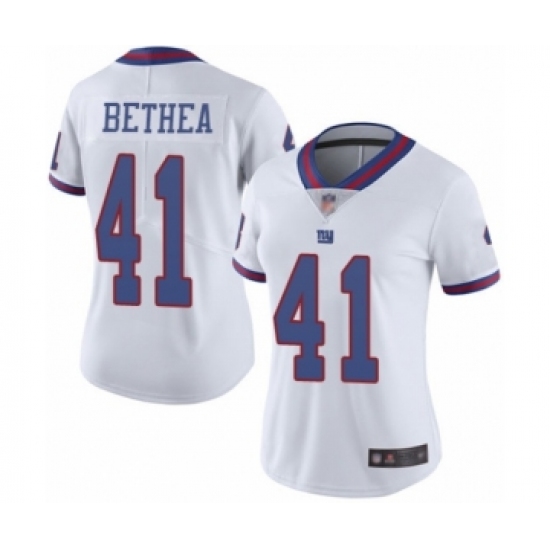 Women's New York Giants 41 Antoine Bethea Limited White Rush Vapor Untouchable Football Jersey