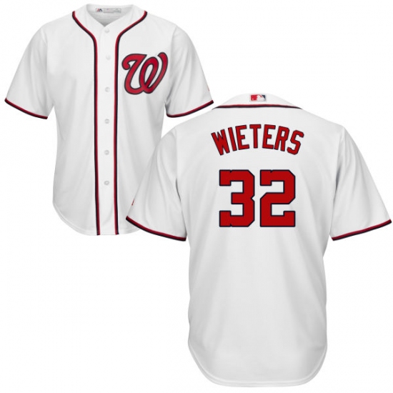 Youth Majestic Washington Nationals 32 Matt Wieters Authentic White Home Cool Base MLB Jersey