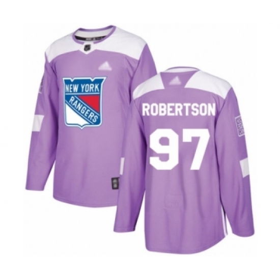 Men's New York Rangers 97 Matthew Robertson Authentic Purple Fights Cancer Practice Hockey Jersey