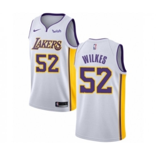 Men's Los Angeles Lakers 52 Jamaal Wilkes Authentic White Basketball Jersey - Association Edition