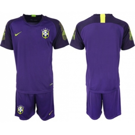 Brazil Blank Purple Goalkeeper Soccer Country Jersey