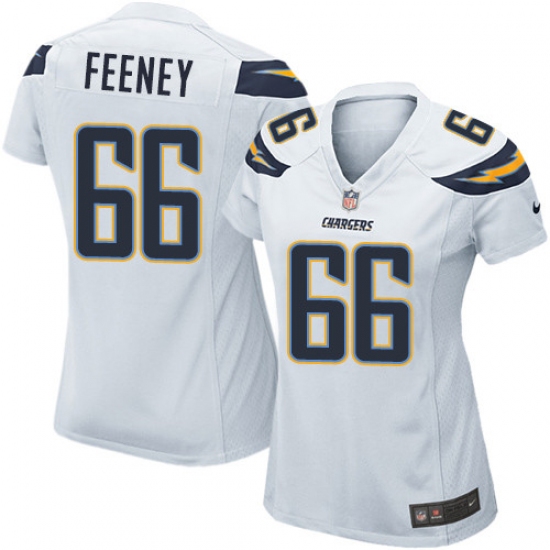 Women's Nike Los Angeles Chargers 66 Dan Feeney Game White NFL Jersey