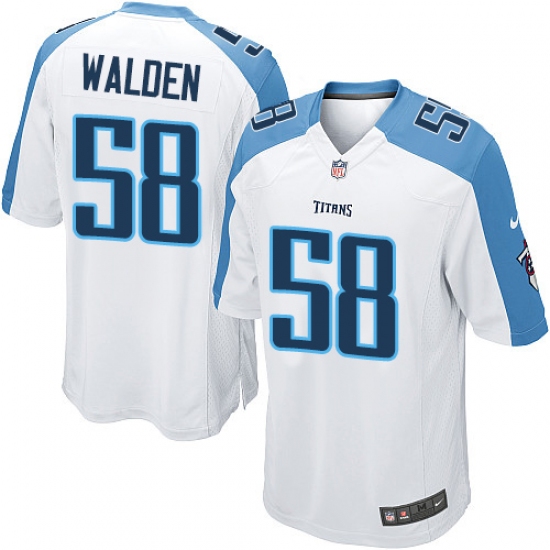 Men's Nike Tennessee Titans 58 Erik Walden Game White NFL Jersey