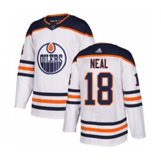 Youth Edmonton Oilers 18 James Neal Authentic White Away Hockey Jersey