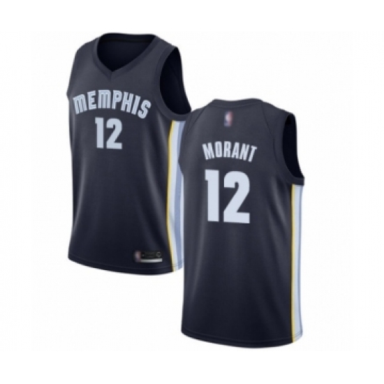 Women's Memphis Grizzlies 12 Ja Morant Authentic Navy Blue Basketball Jersey - Icon Edition