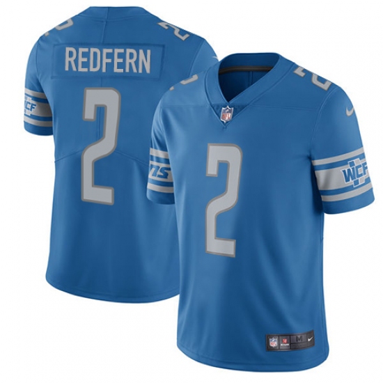 Men's Nike Detroit Lions 2 Kasey Redfern Blue Team Color Vapor Untouchable Limited Player NFL Jersey