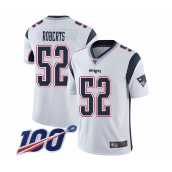 Men's New England Patriots 52 Elandon Roberts White Vapor Untouchable Limited Player 100th Season Football Jersey