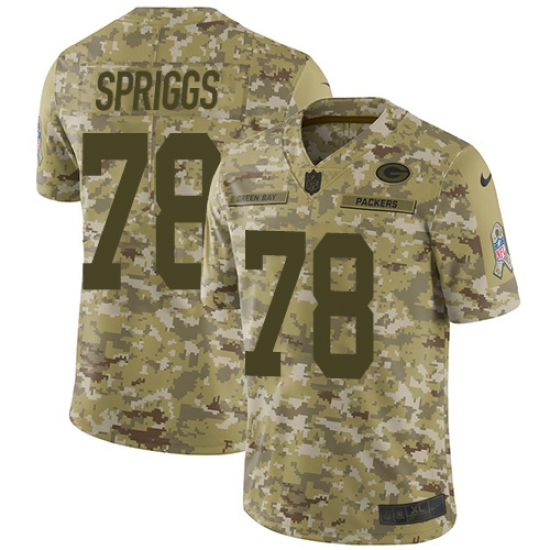 Youth Nike Green Bay Packers 78 Jason Spriggs Limited Camo 2018 Salute to Service NFL Jersey