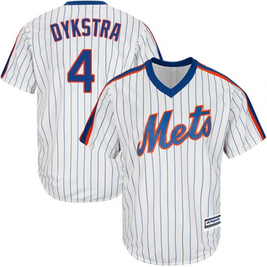 Men's Majestic New York Mets 4 Lenny Dykstra Replica White Alternate Cool Base MLB Jersey